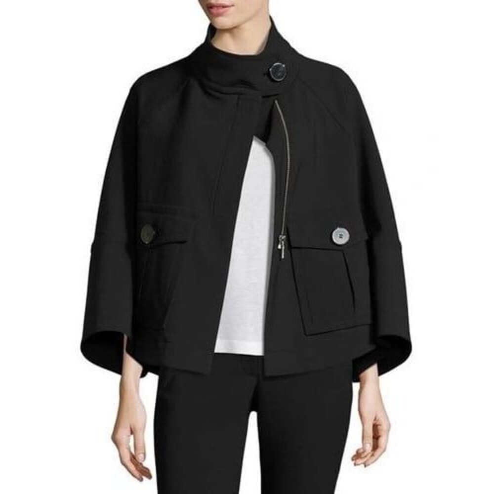 THEORY CHRISTORIS PIONEER SWING COAT, BLACK, SMALL